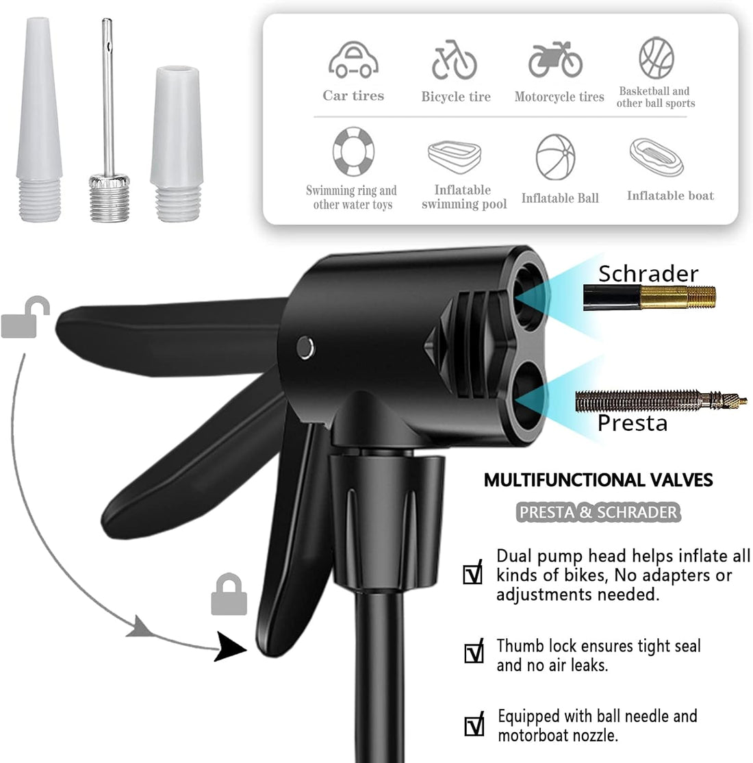 Heavy Duty Foot Air Pump with Pressure Gauge