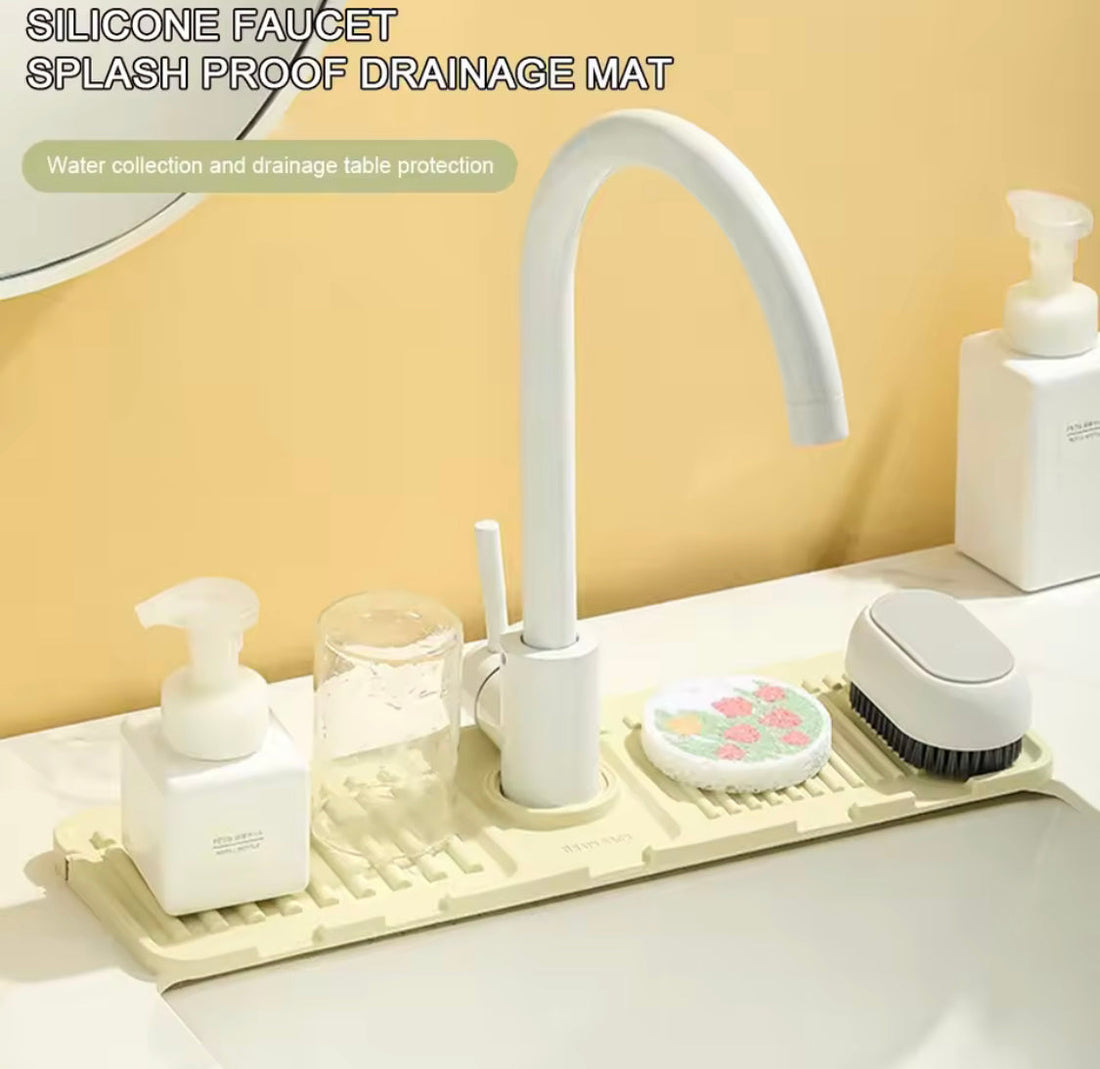 Kitchen Sink Faucet Drain Pad – Water Draining Silicone Mat